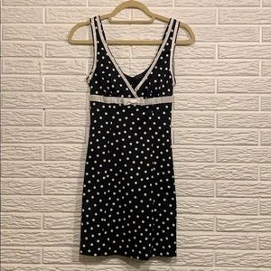 Size 0 black with white polka dot dress by bebe